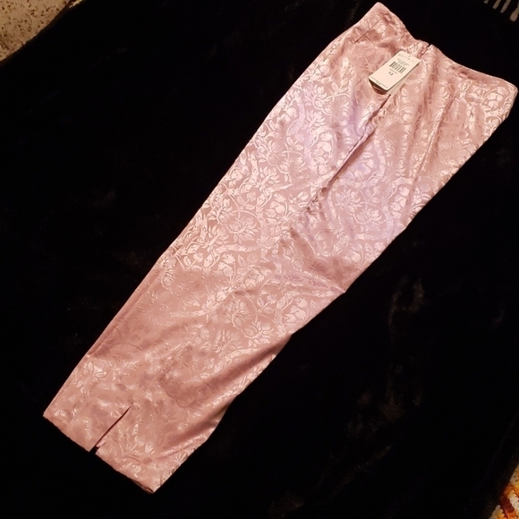 Bandolino Best Pink ( Petal 56) Brocade Dress Pants 12 NWT - Picture 3 of 16